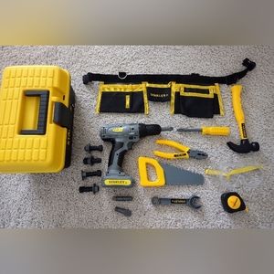 Stanley Jr. Pretend Tool Set & Toolbox - Toy Tools for Kids, 21 Pieces